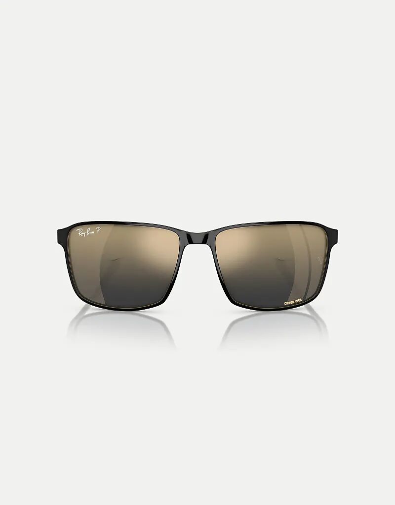 

Солнцезащитные очки Ray-Ban Rb3721ch Chromance Square с поляризованными линзами синего цвета, черного цвета на золотом фоне