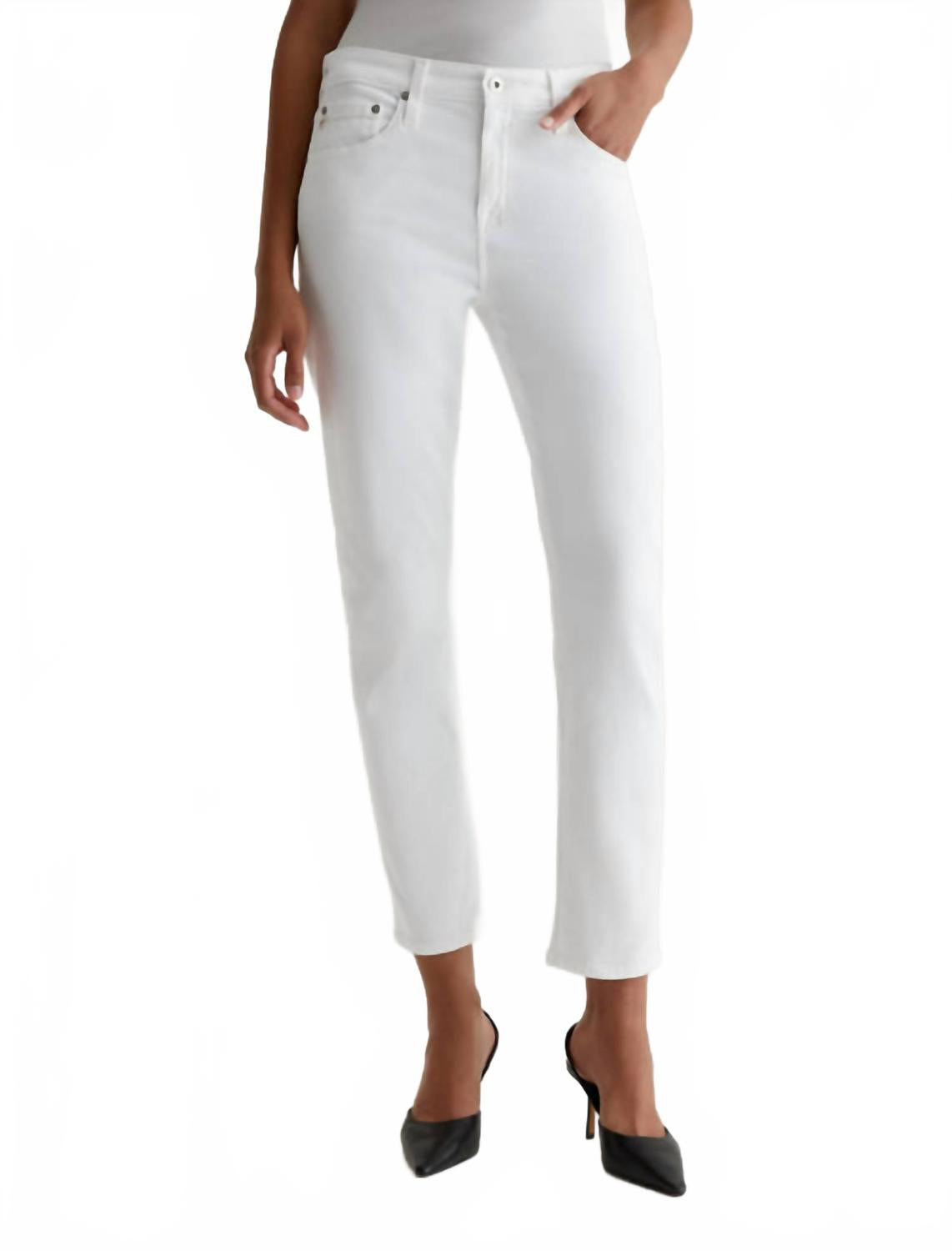 

Джинсы Ex-Boyfriend Slim за 1 год в классическом белом AG Jeans