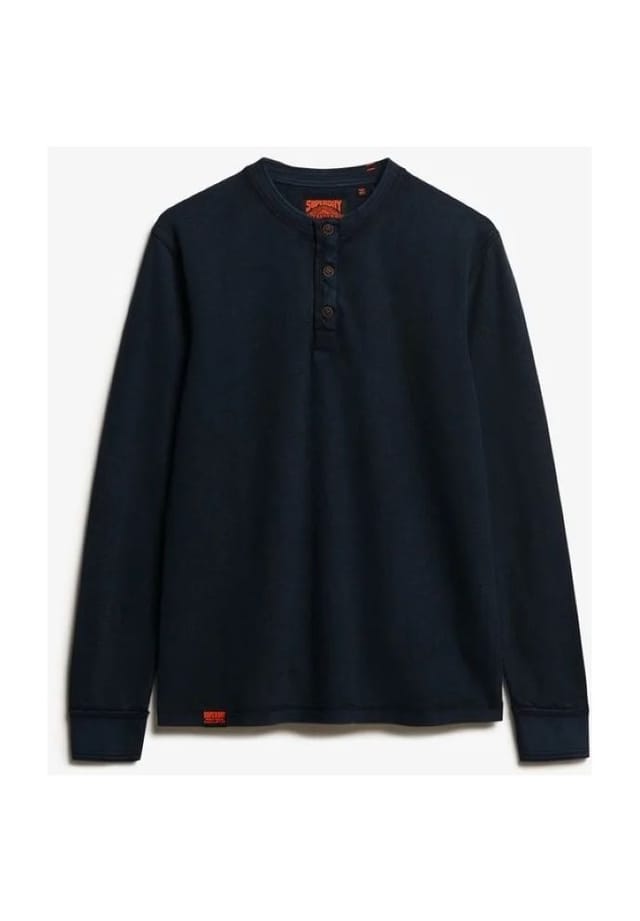 

Хлопковая рубашка с длинными рукавами Superdry., синий
