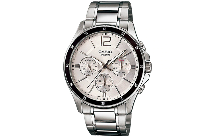 

CASIO Мужские серебряные часы серии Standard 47 мм MTP-1374D-7AV
