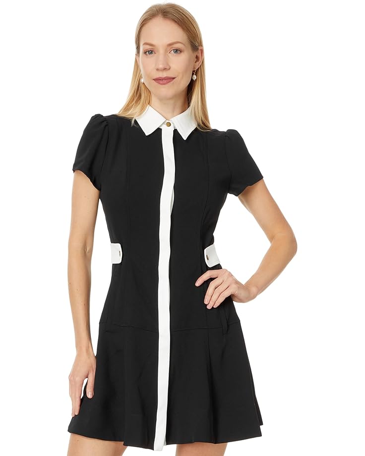 

Платье CeCe Collared Short Fit & Flare Dress W/ Waist Tabs, цвет Rich Black