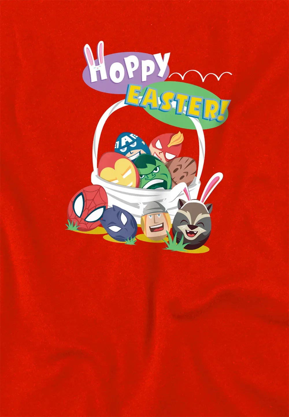 Детская худи Marvel Heroes Hoppy Easter Eggs, красный — фото 2