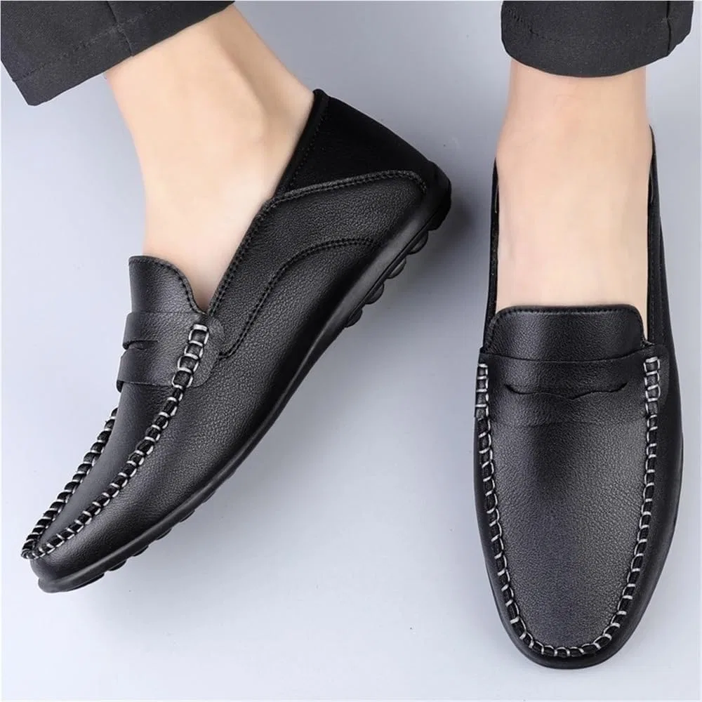 Лоферы из искусственной кожи мужские, Black DHFIRUFSHLO — фото 2