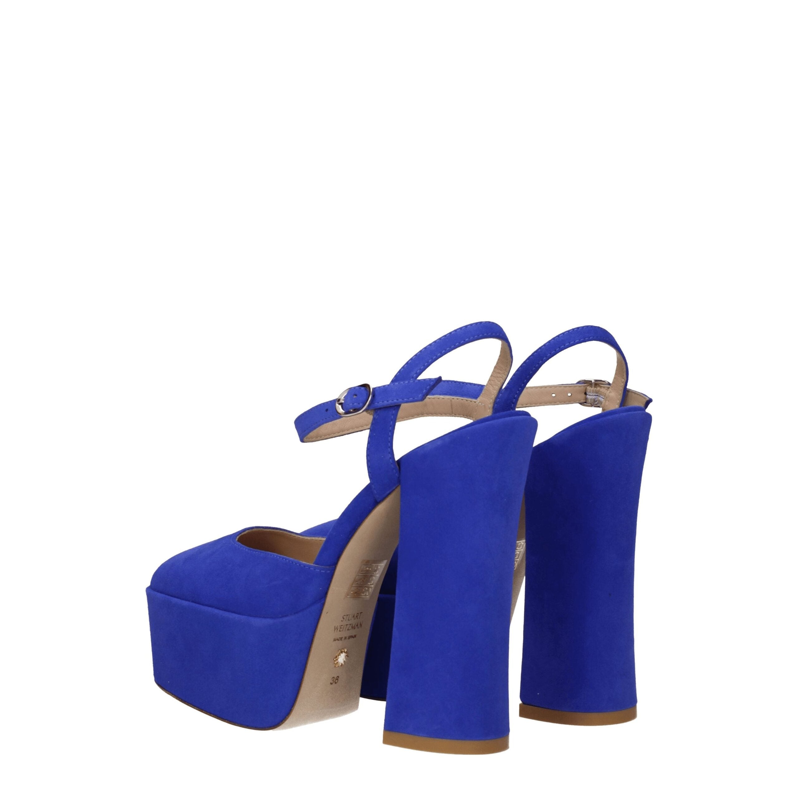 Стюарт Вайцман Кожаные женские сандалии Stuart Weitzman, синий — фото 4