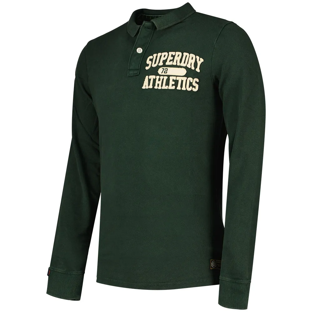 Поло с длинным рукавом Superdry Vintage Athletic, зеленый — фото 2