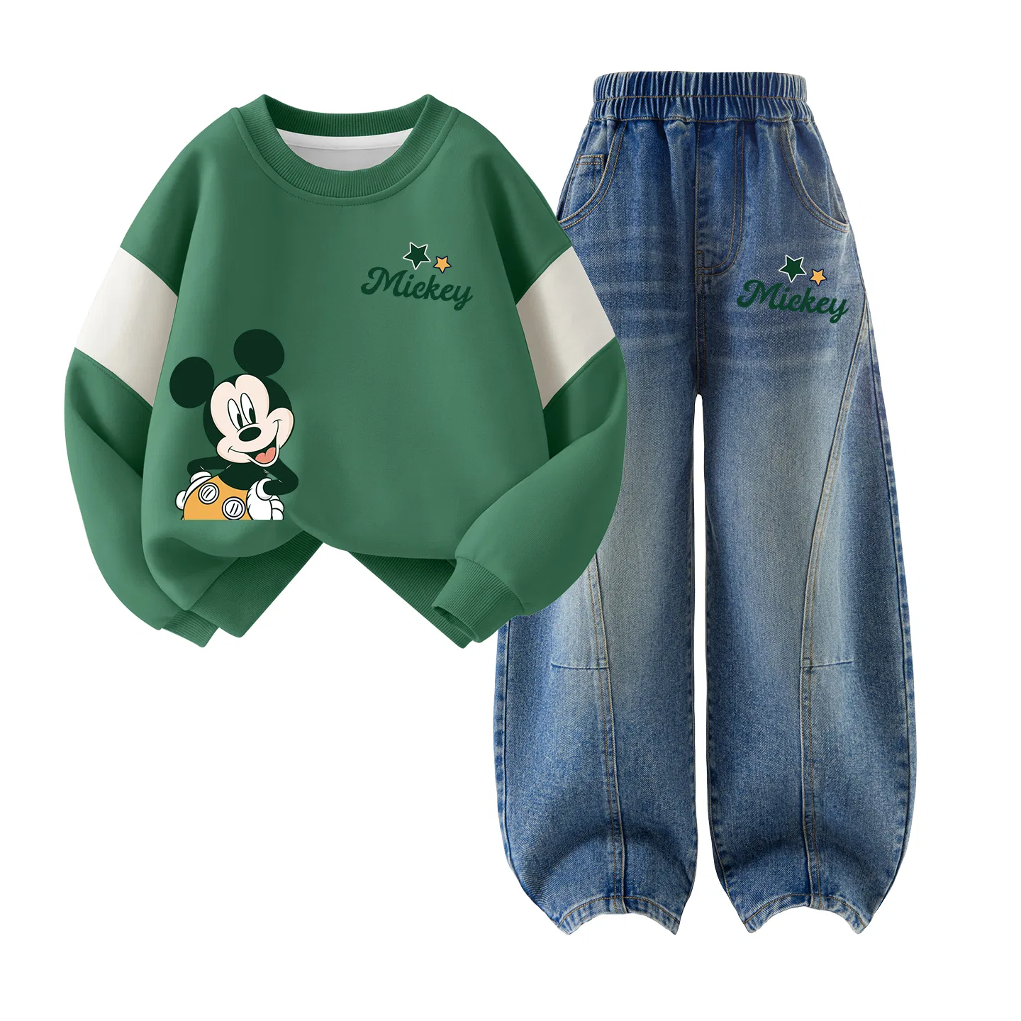 Детская спортивная одежда Casual с круглым вырезом Disney, DI LV Starry K Forest Green+DI LV Starry K Denim Blue