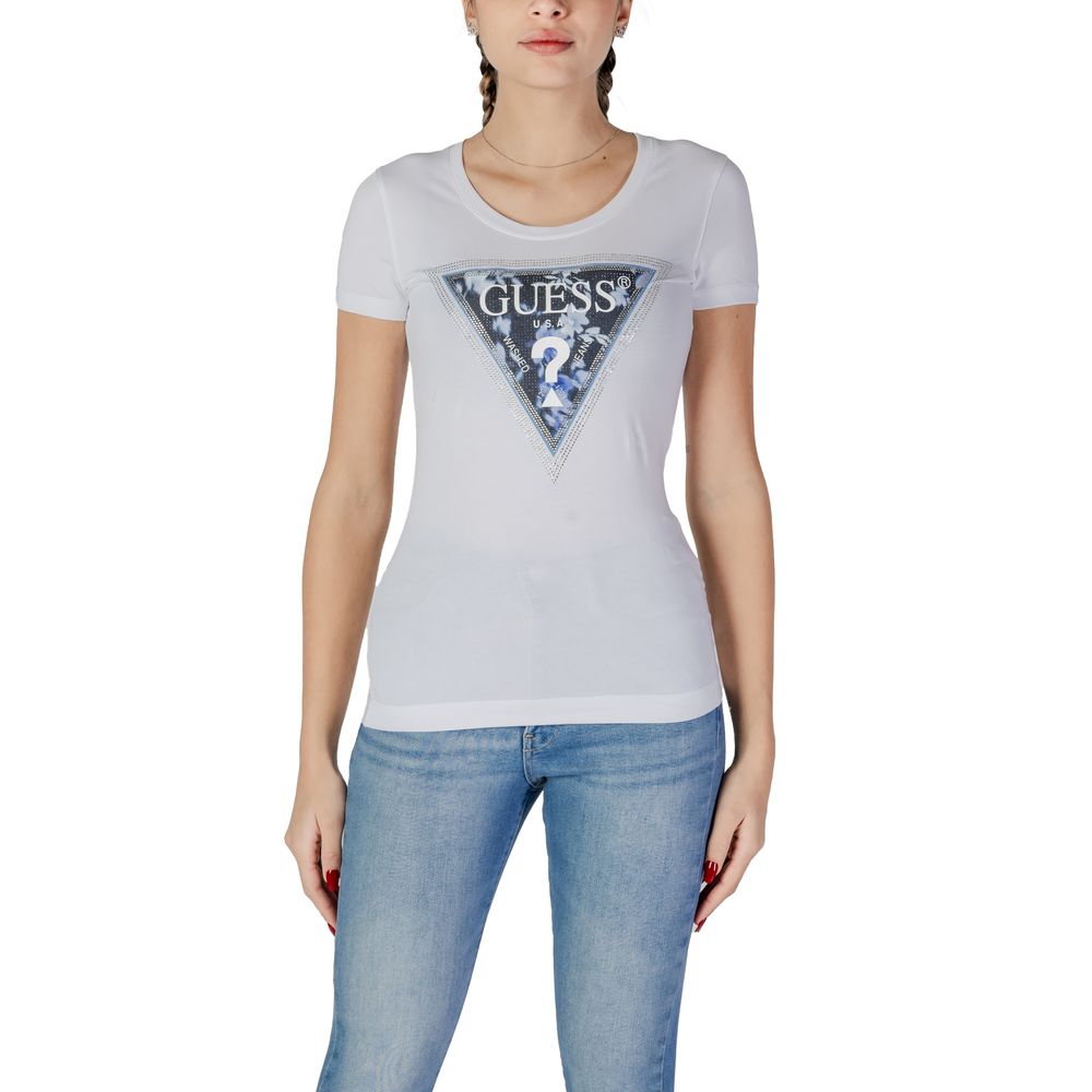 

Белые хлопковые топ и футболка GUESS