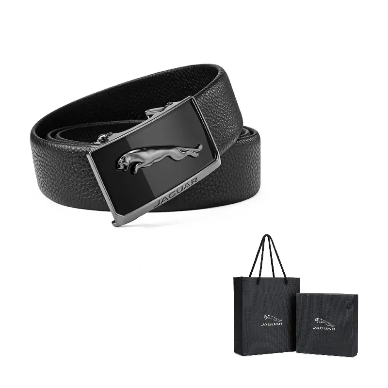 

JAGUAR Кожаный ремень мужской 3.5 см, Black
