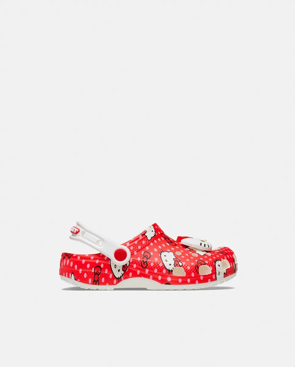 

Детские шлепанцы Hello Kitty красные классические Crocs, многоцветный