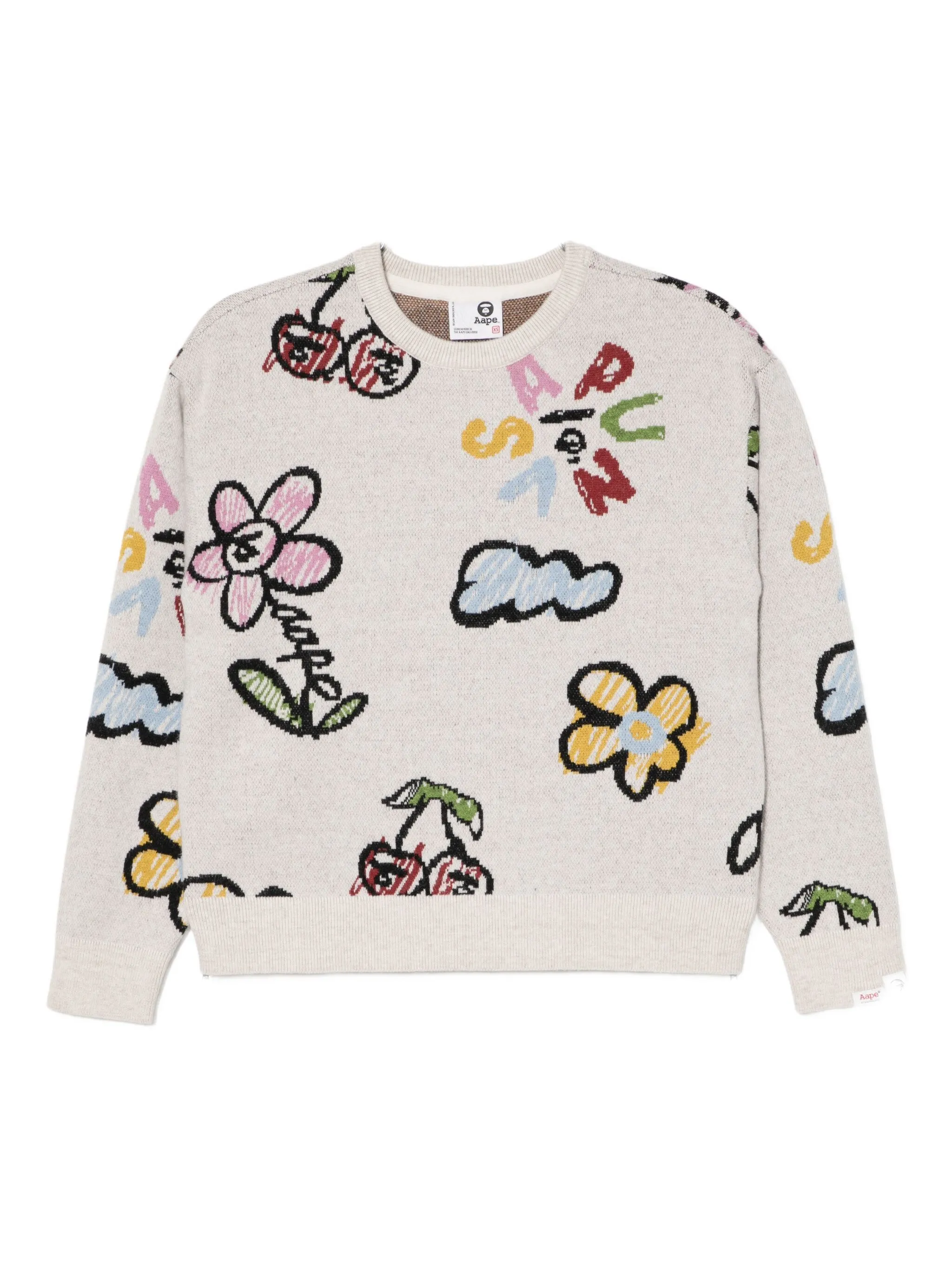 

Джемпер с графичным принтом Aape By A Bathing Ape, белый