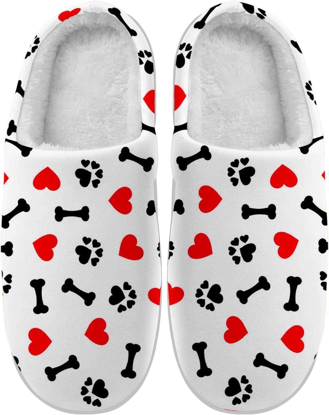 

Домашние тапочки Ciadoon для женщин и мужчин с изображением собак, противоскользящие, с мемори-пеной, повседневные домашние тапочки, подарок для мальчика и девочки, белый/красный
