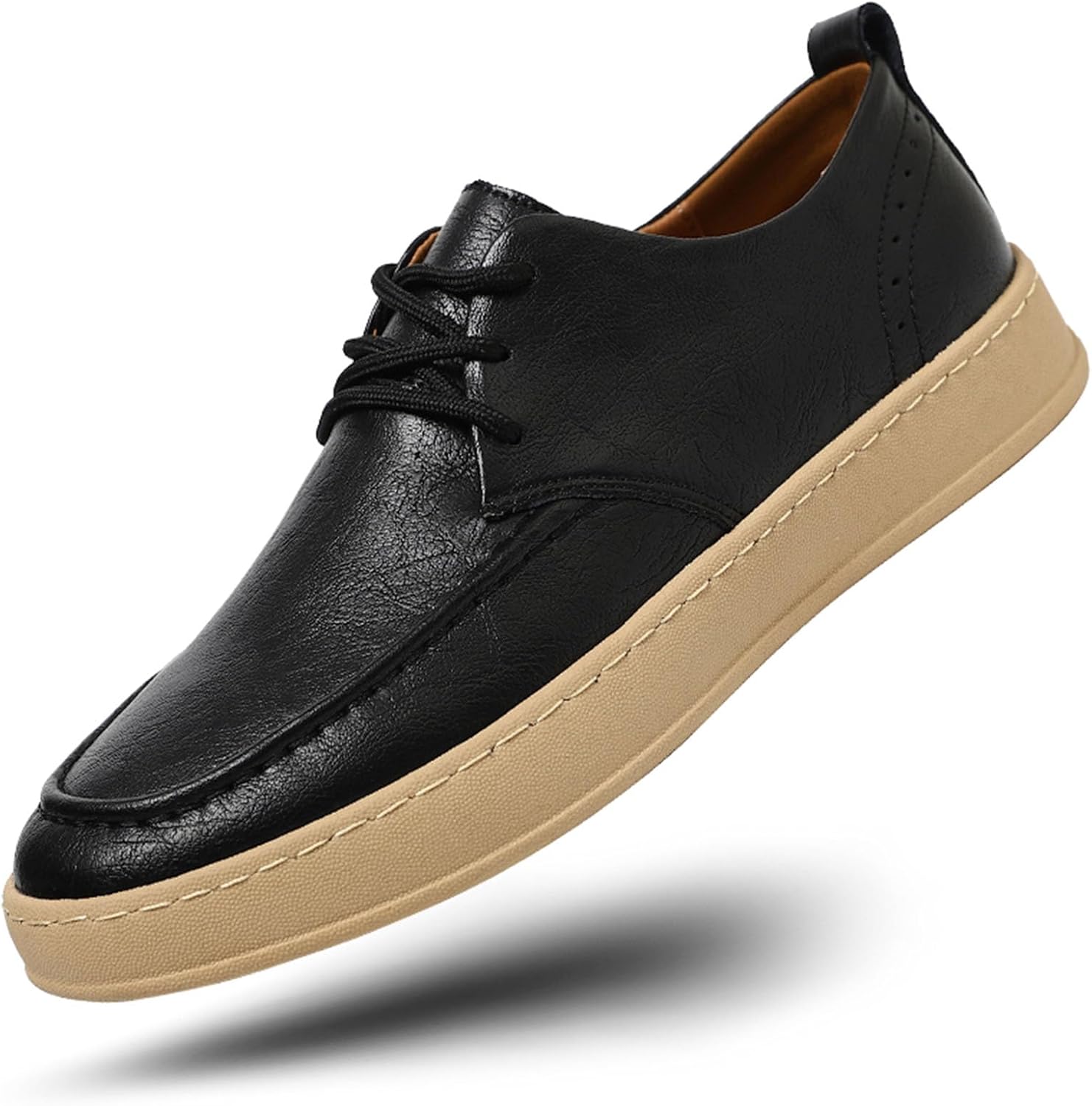 

Мужские модные повседневные оксфорды на платформе с перфорацией, легкие, на шнуровке, с мягкой подошвой, кожаные, для прогулок, удобные, для делового стиля Enjgu, черный