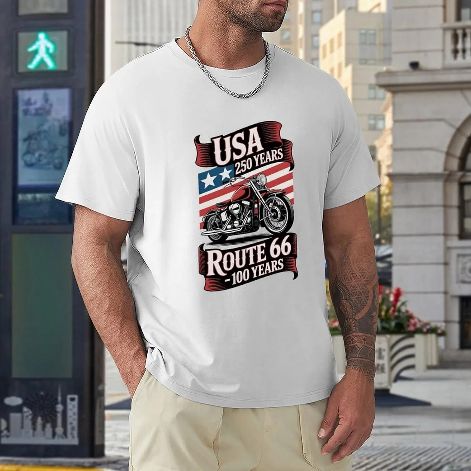 Футболка мужская America's 250th Anniversary, хлопок, белый — фото 2