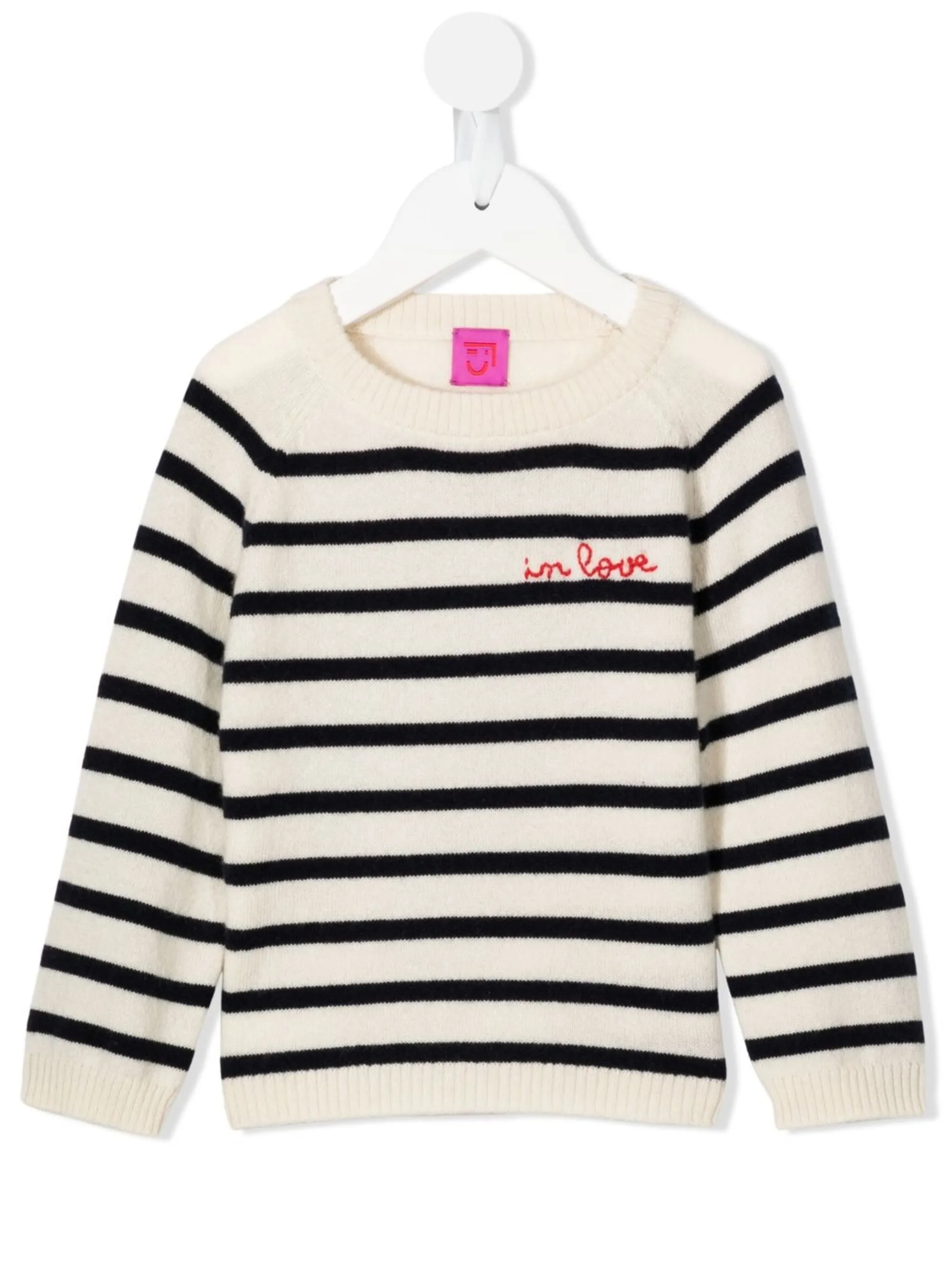 Кашемировый джемпер в полоску Cashmere In Love Kids, белый