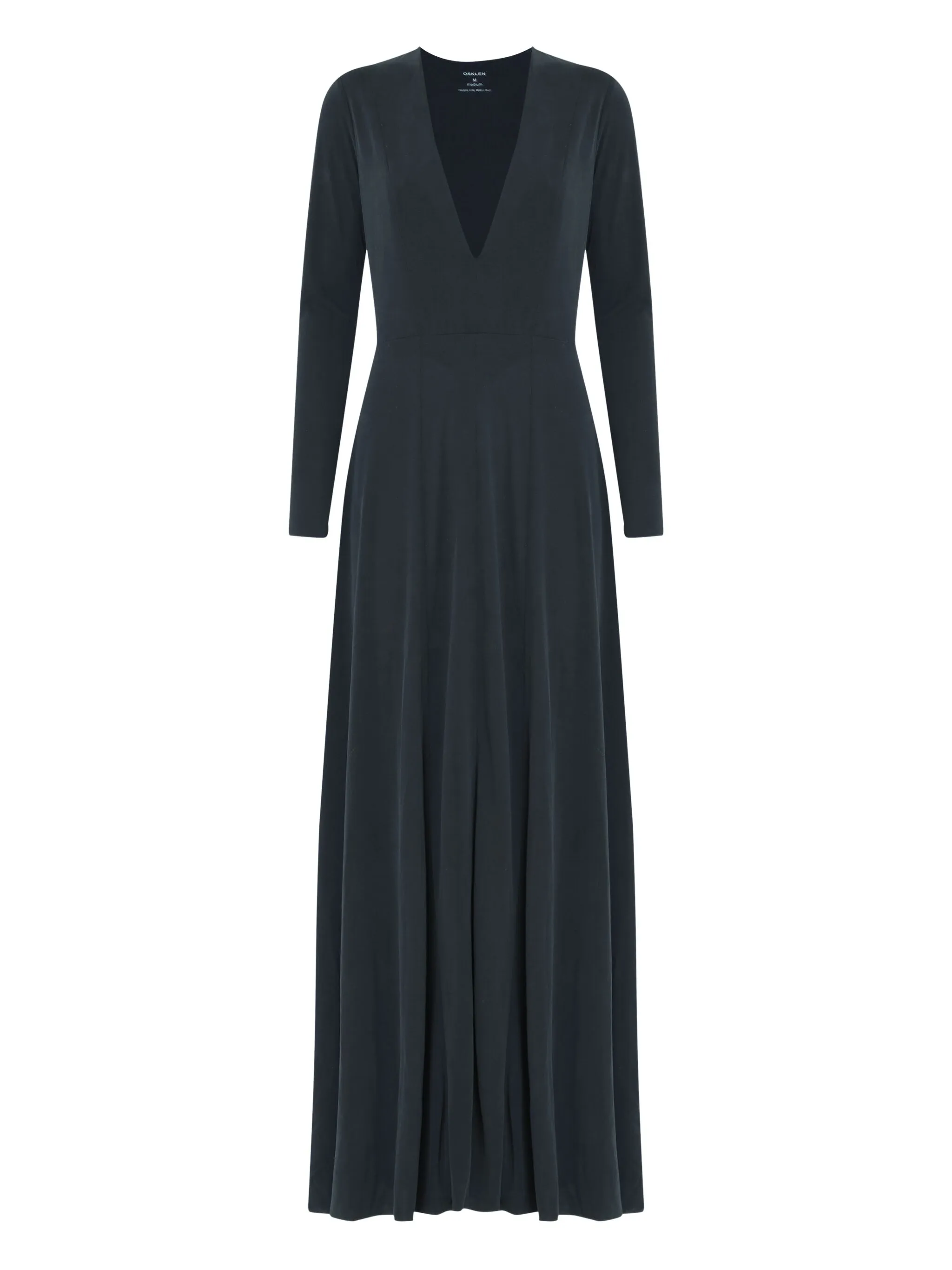 

Платье с глубоким вырезом и длинными рукавами Osklen, черный