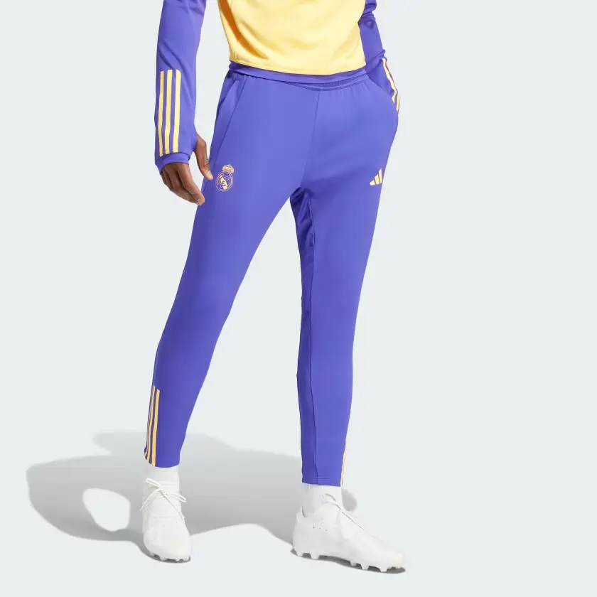 Брюки тренировочные Adidas Real Madrid Tiro 23 вязаные спортивные мужские синие с фиолетовым — фото 4