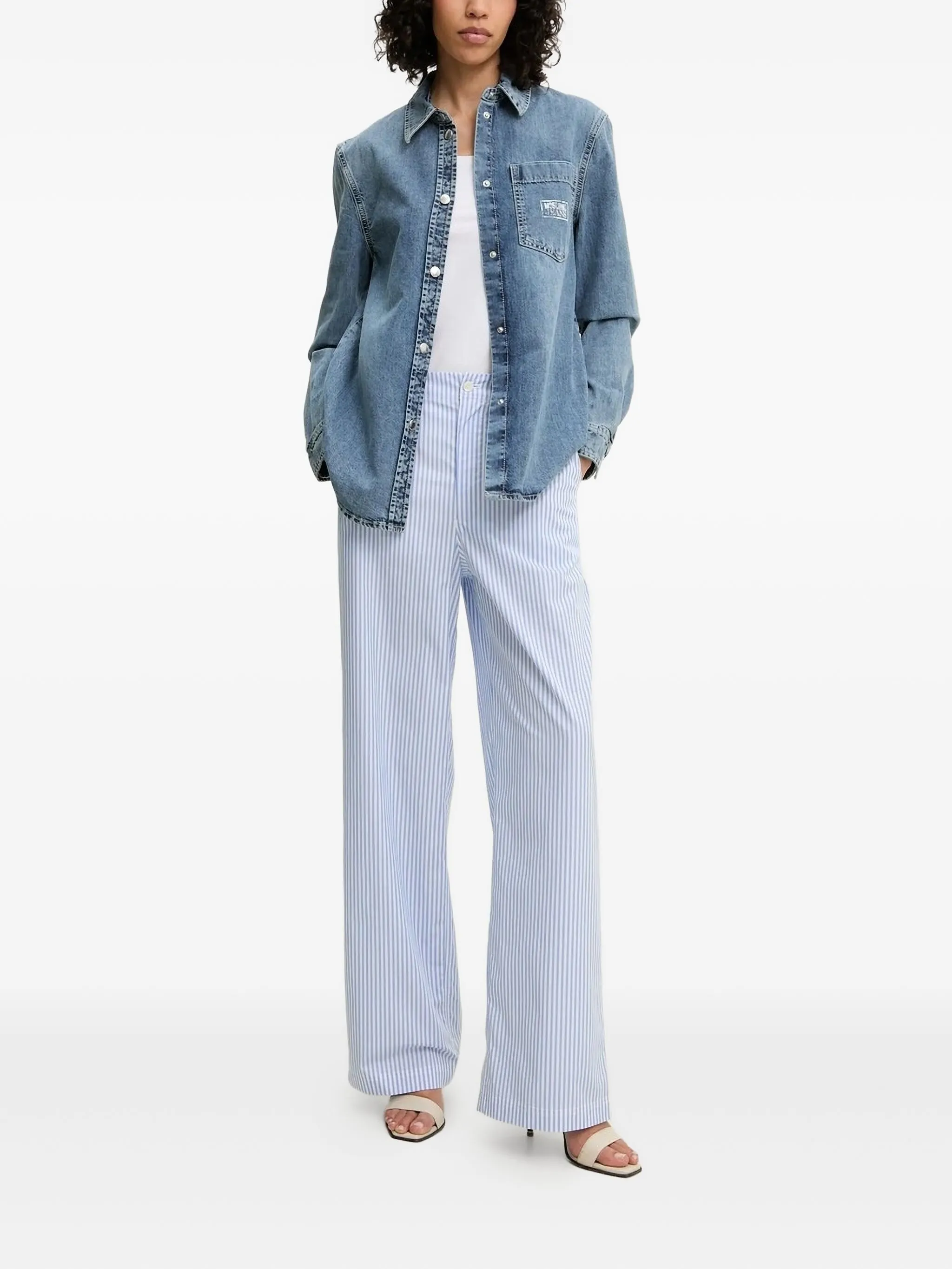 

Брюки в полоску Moschino Jeans, синий