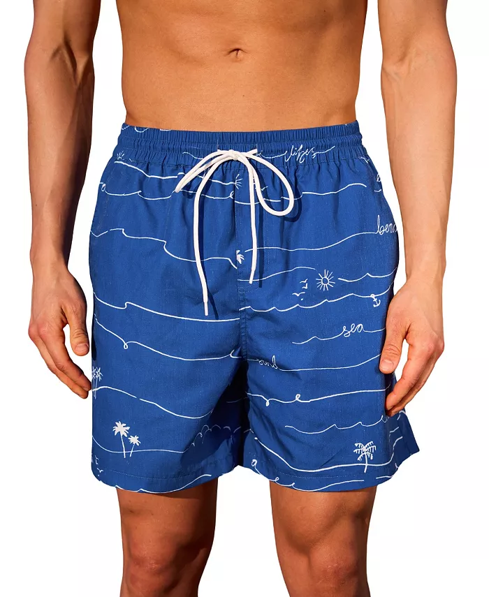 

Женские и мужские шорты для плавания Laguna Palms Tropical Board Shorts Cupshe, синий