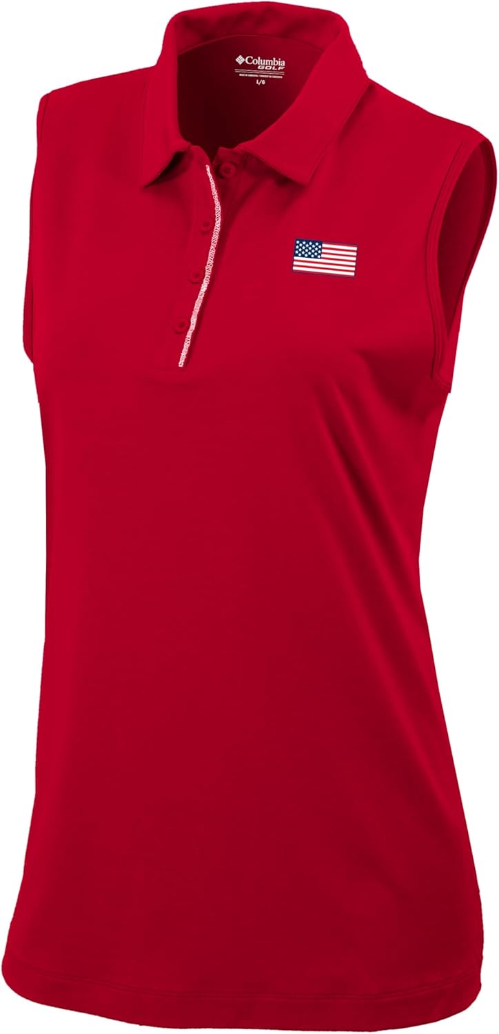 

Columbia Golf женская футболка Tend The Ball с технологией Omni-Wick и логотипом в виде американского флага, Intense Red, Красный, Columbia Golf женская футболка Tend The Ball с технологией Omni-Wick и логотипом в виде американского флага, Intense Red
