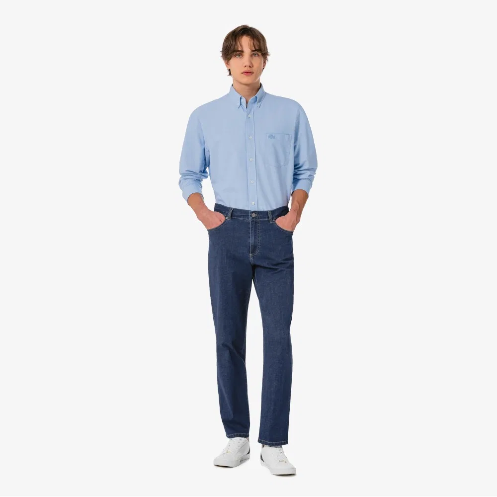 Мужские летние джинсы тёмно-синие от Lacoste — фото 4