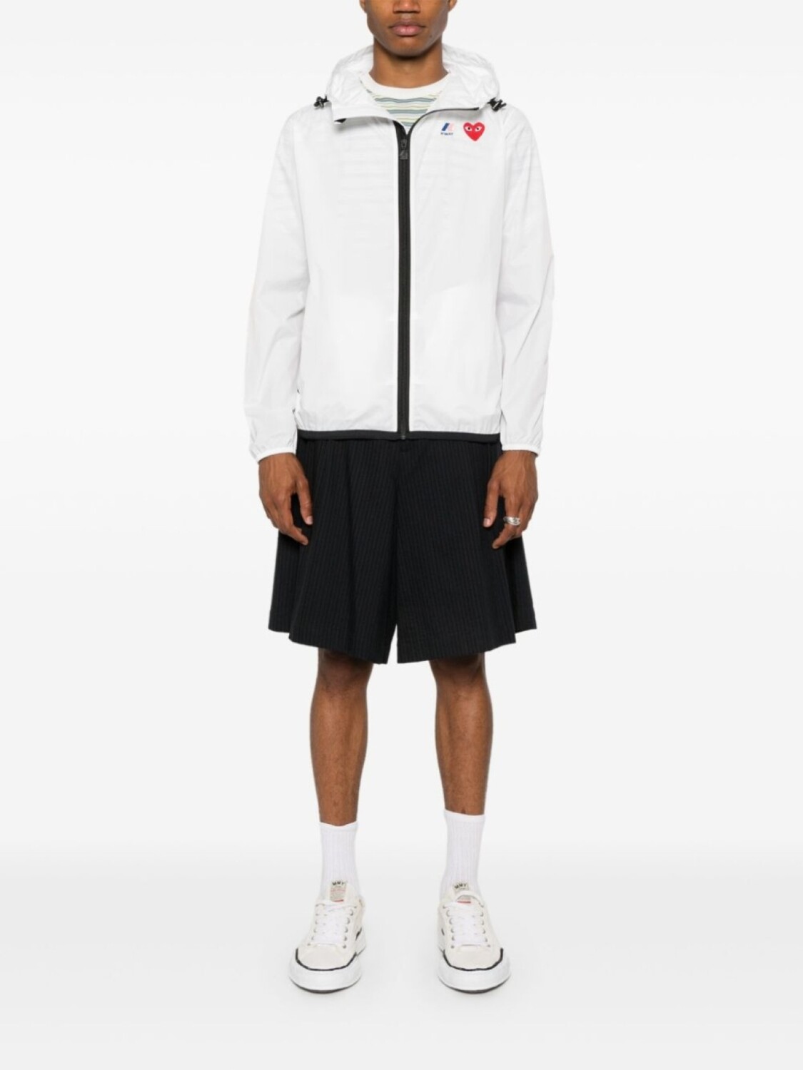 Comme Des Garçons Play легкая куртка из коллаборации с K-Way Heart, белый — фото 3