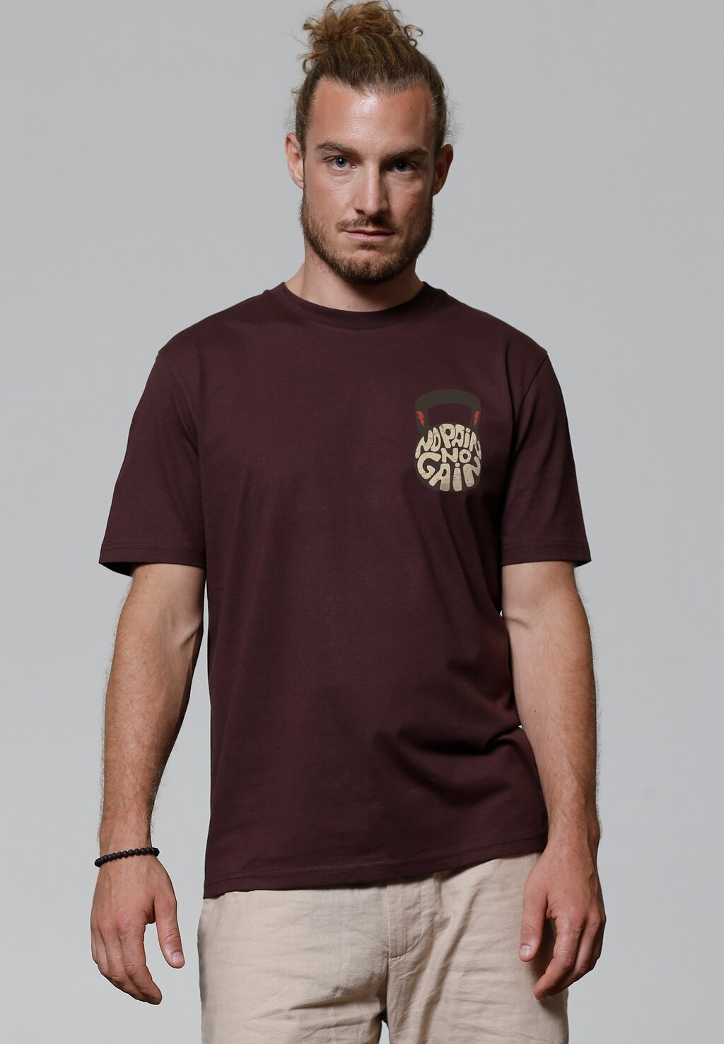 

Футболка с принтом NO PAIN NO GAIN watapparel, темно-красный