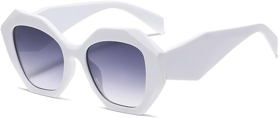 

Большие солнцезащитные очки неправильной формы для женщин, уникальные многоугольные солнцезащитные очки для мужчин, модные солнцезащитные очки в крупной оправе WNCKSQ, C6whitegray