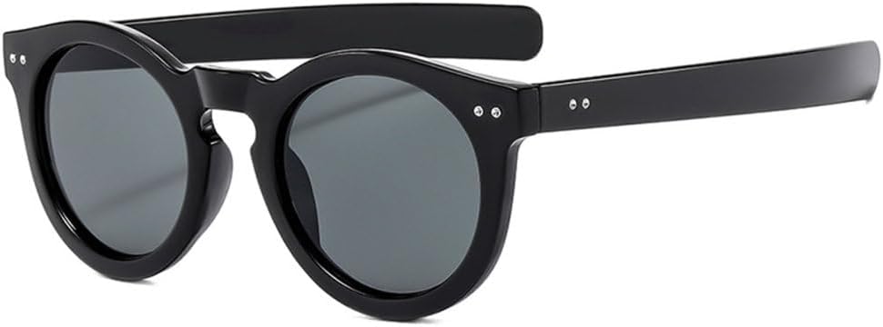 

Модные маленькие овальные солнцезащитные очки для женщин, защита от УФ-излучения UV400, ретро-стиль, заклепки, мужские панк-стиль, розовые и голубые солнцезащитные очки TYUVIVO, Black Gray