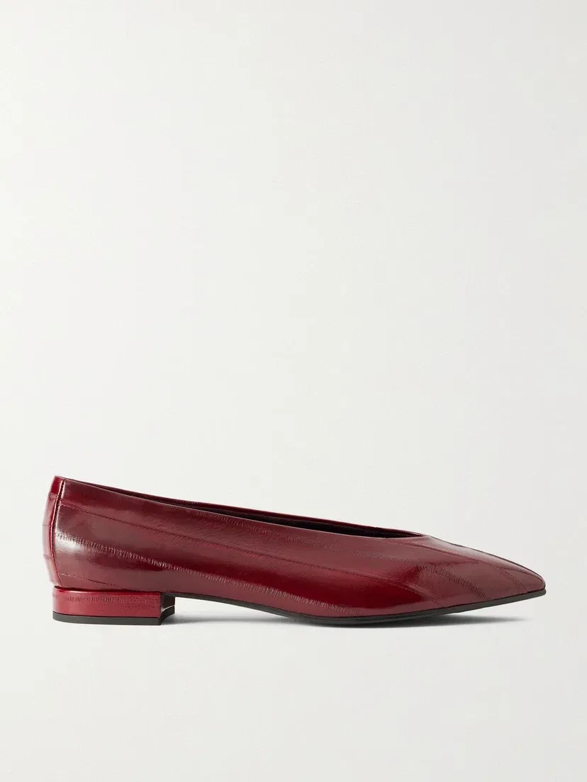 Балетки Rebecca из угря Loro Piana, бордовый