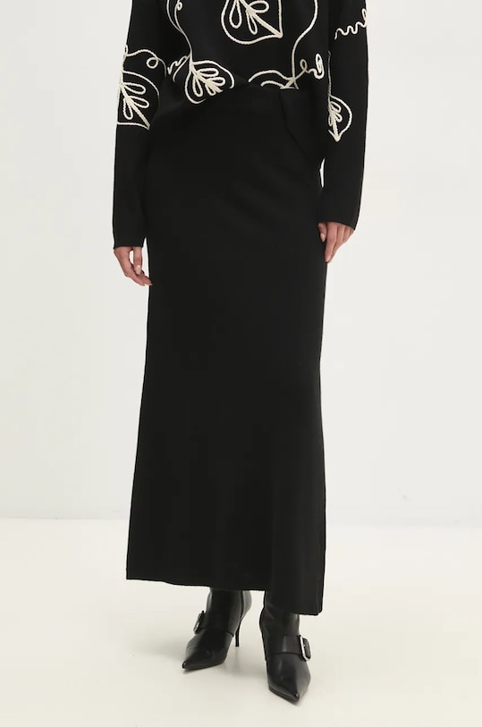 

Шерстяная юбка Answear.Lab, черный