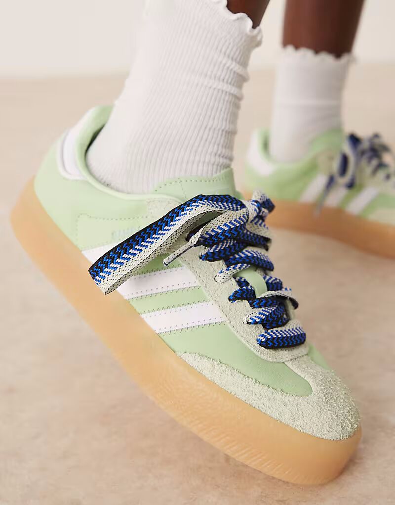 Кроссовки Adidas Originals Sambae светло-зеленого и белого цвета — фото 3