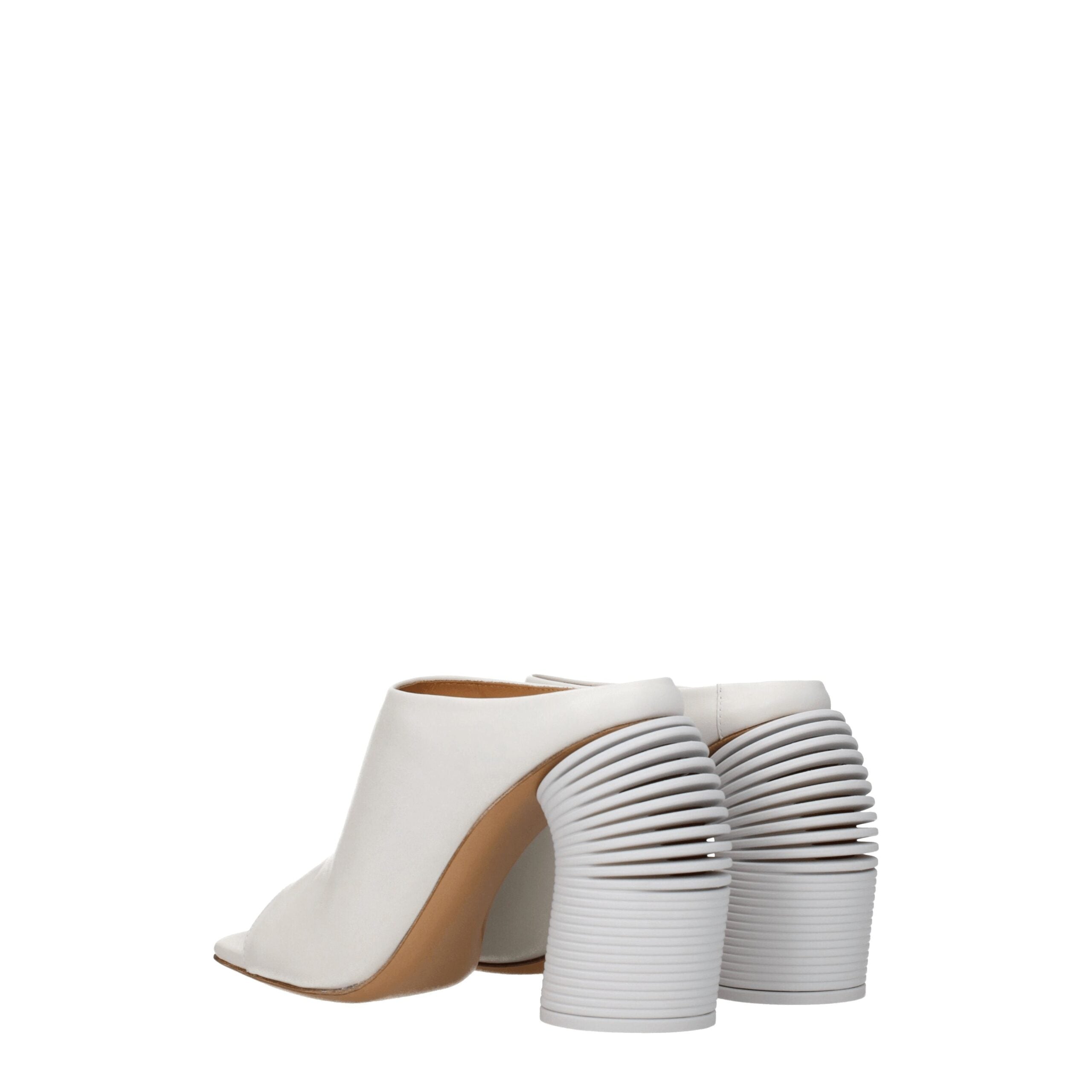 Off- Кожаные женские сандалии Off-White, белый — фото 4