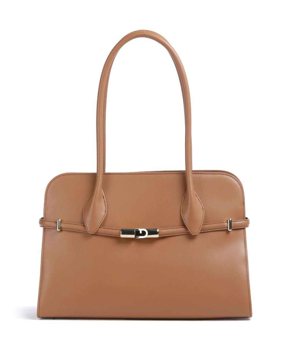 

Goccia m шоппер из телячьей кожи с мелким зерном Furla, коричневый