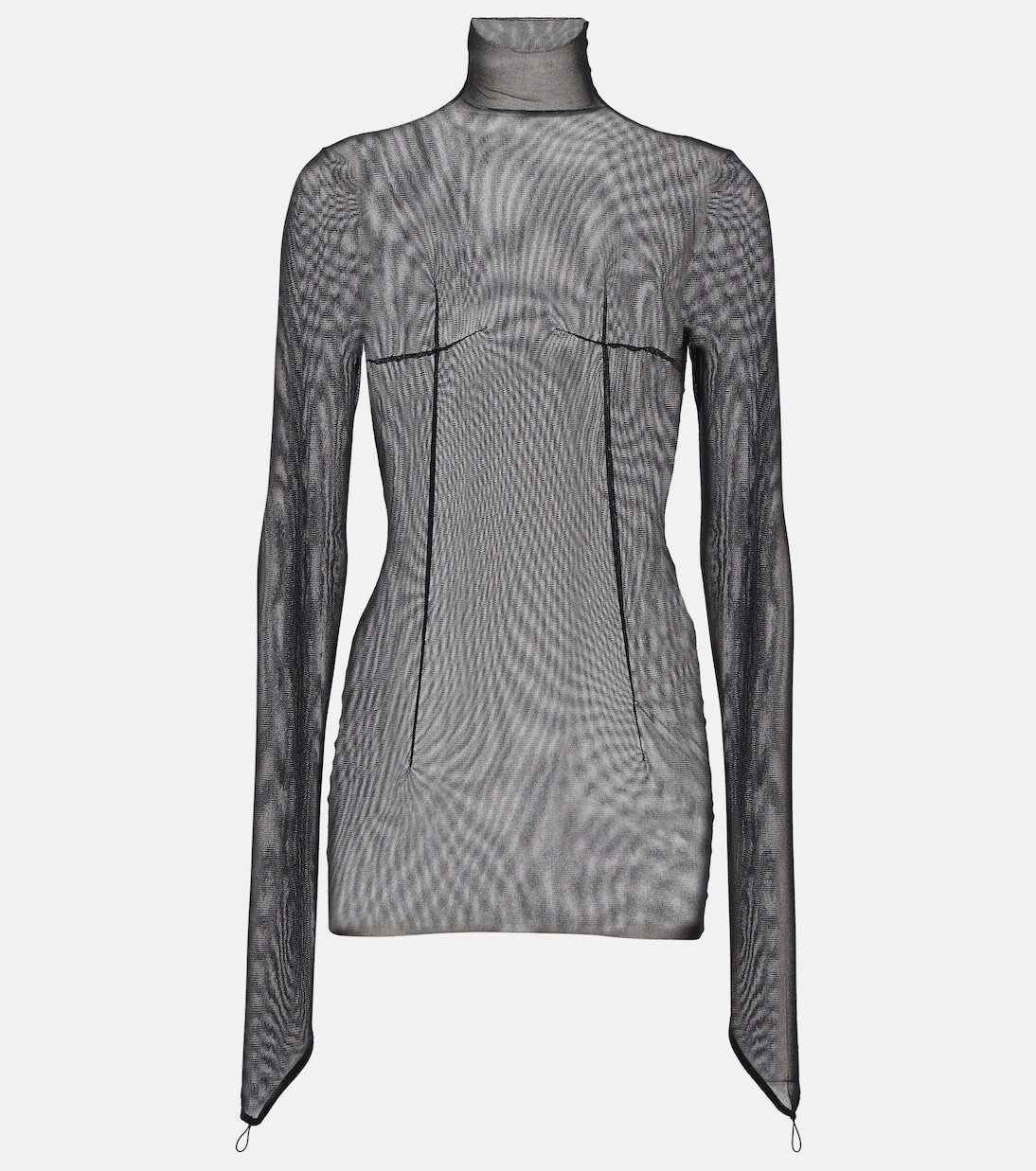 

Сетчатый топ с высоким воротником Ann Demeulemeester, черный