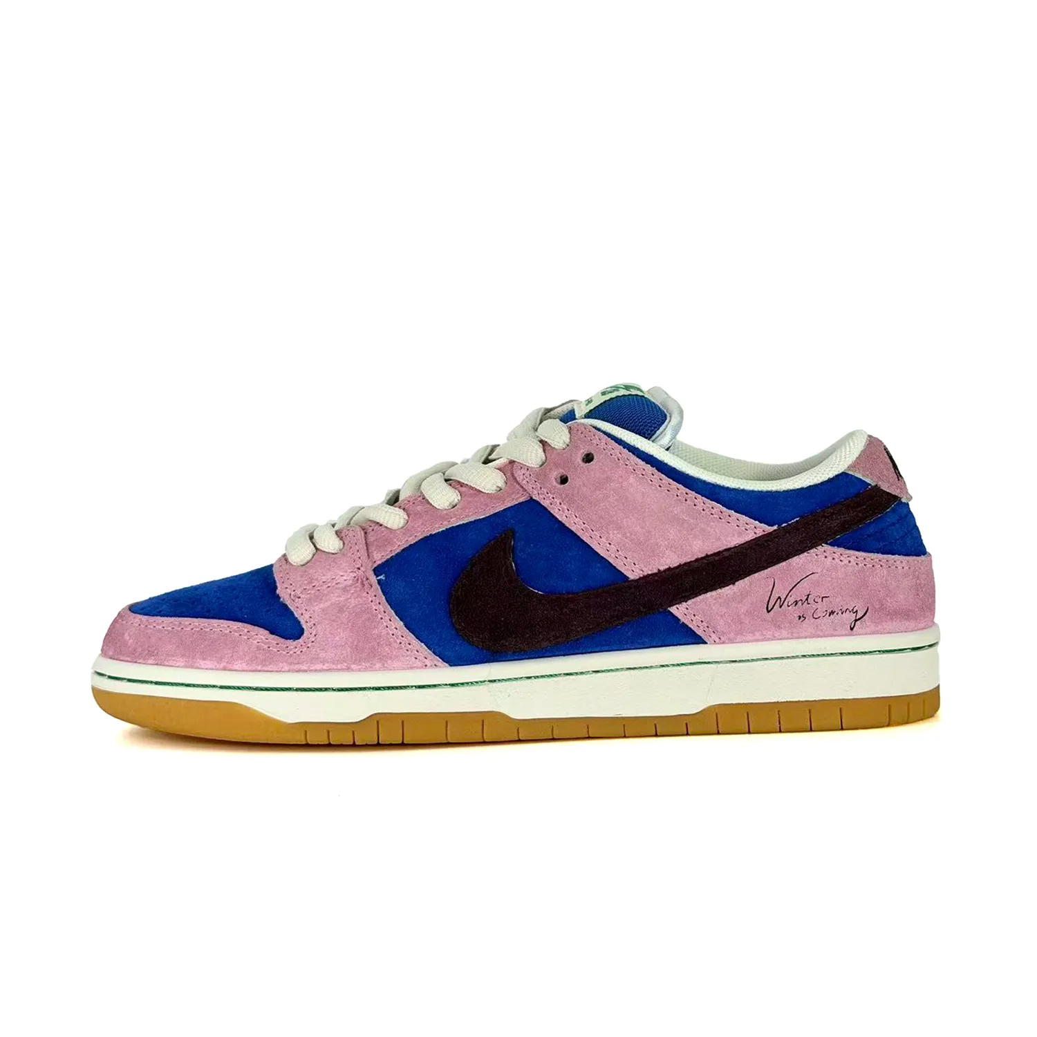 Nike Dunk SB Glacier Bubble Suede Thermal Abrasion Resistant Slip Resistant Low top кроссовки для скейтбординга Unisex Pink Blue