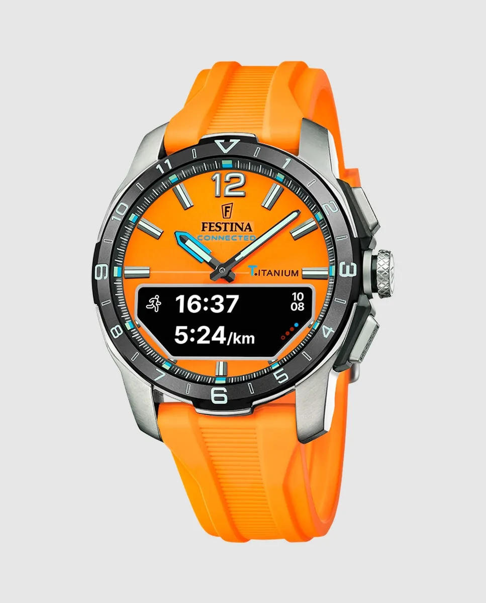 

F23000/7 Connected D мужские часы оранжевые резиновые Festina, оранжевый