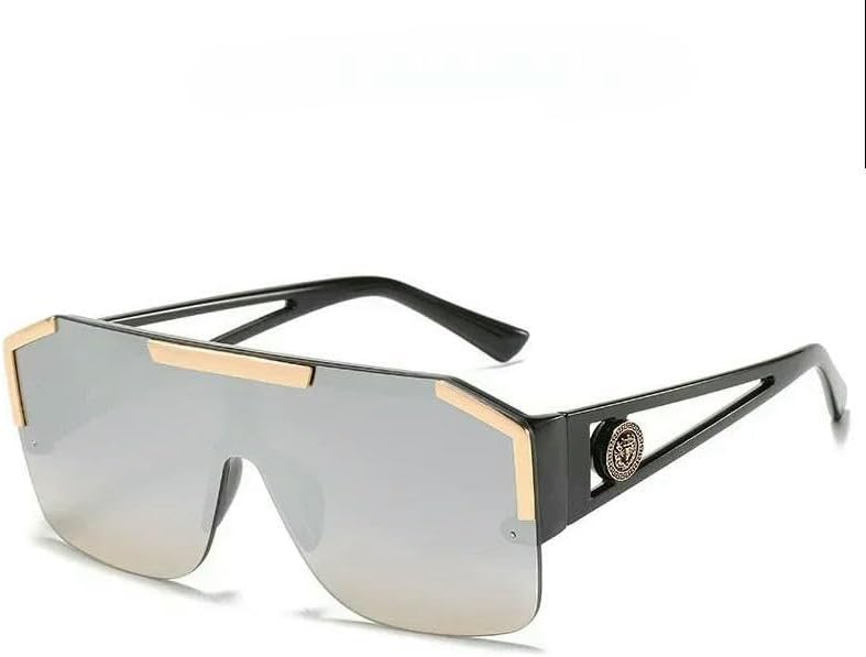 

Женские солнцезащитные очки класса люкс, большие квадратные солнцезащитные очки, мужские винтажные очки увеличенного размера с защитой от УФ-излучения UV400 DMMWCX, Silver