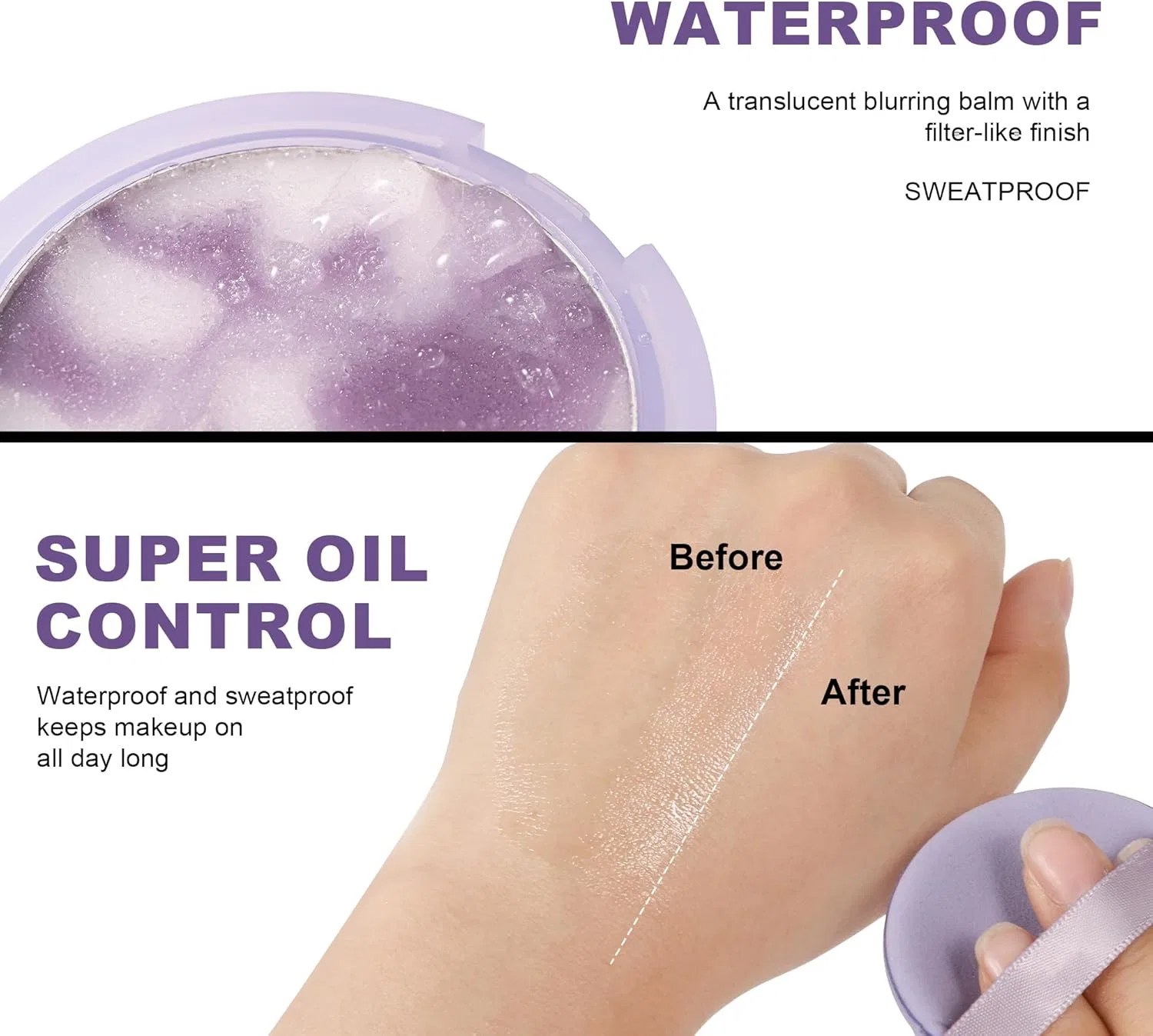 Маска для лица Easilydays — Матирующая пудра Oil Control Blurring Jelly Pressed Powder, , #04 Black, 4.5 г — фото 4