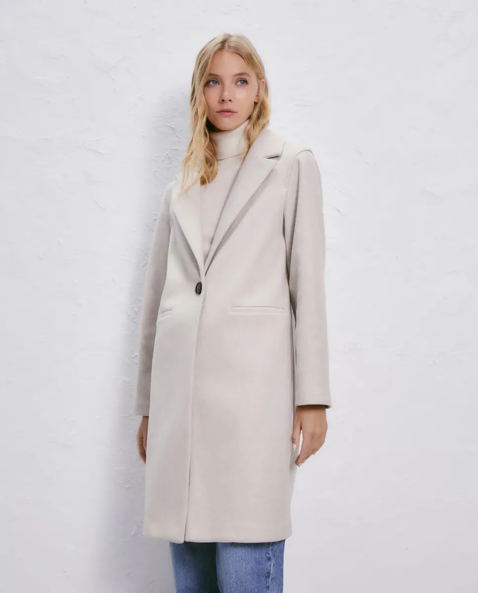 

Трикотажное пальто с лацканами Easy Wear, цвет 120 Crudo