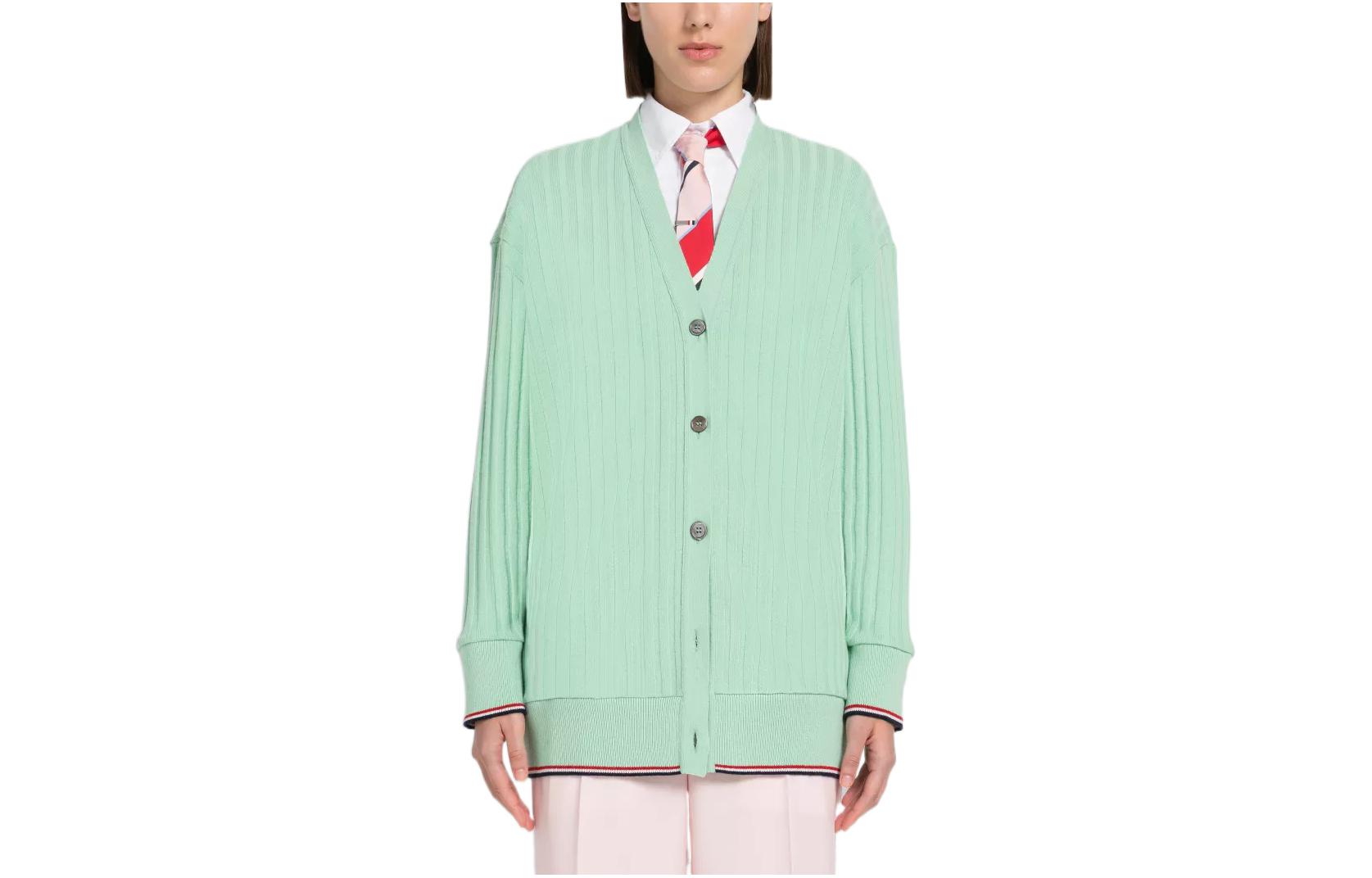 

THOM BROWNE Кашемировый свитер женский зеленый