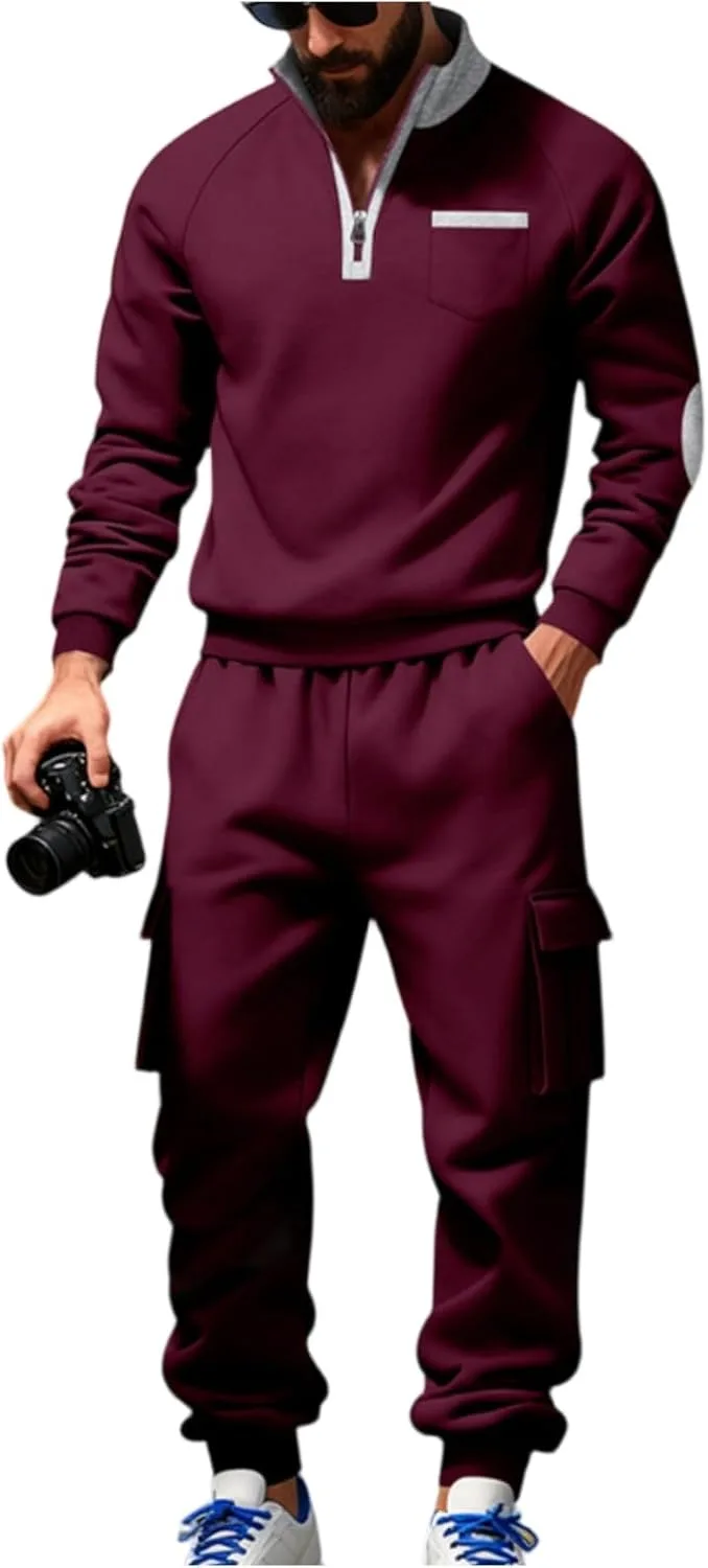 

Мужской спортивный костюм из 2 предметов, 1/4 Zip Pullover и джоггеры FlekmanArt