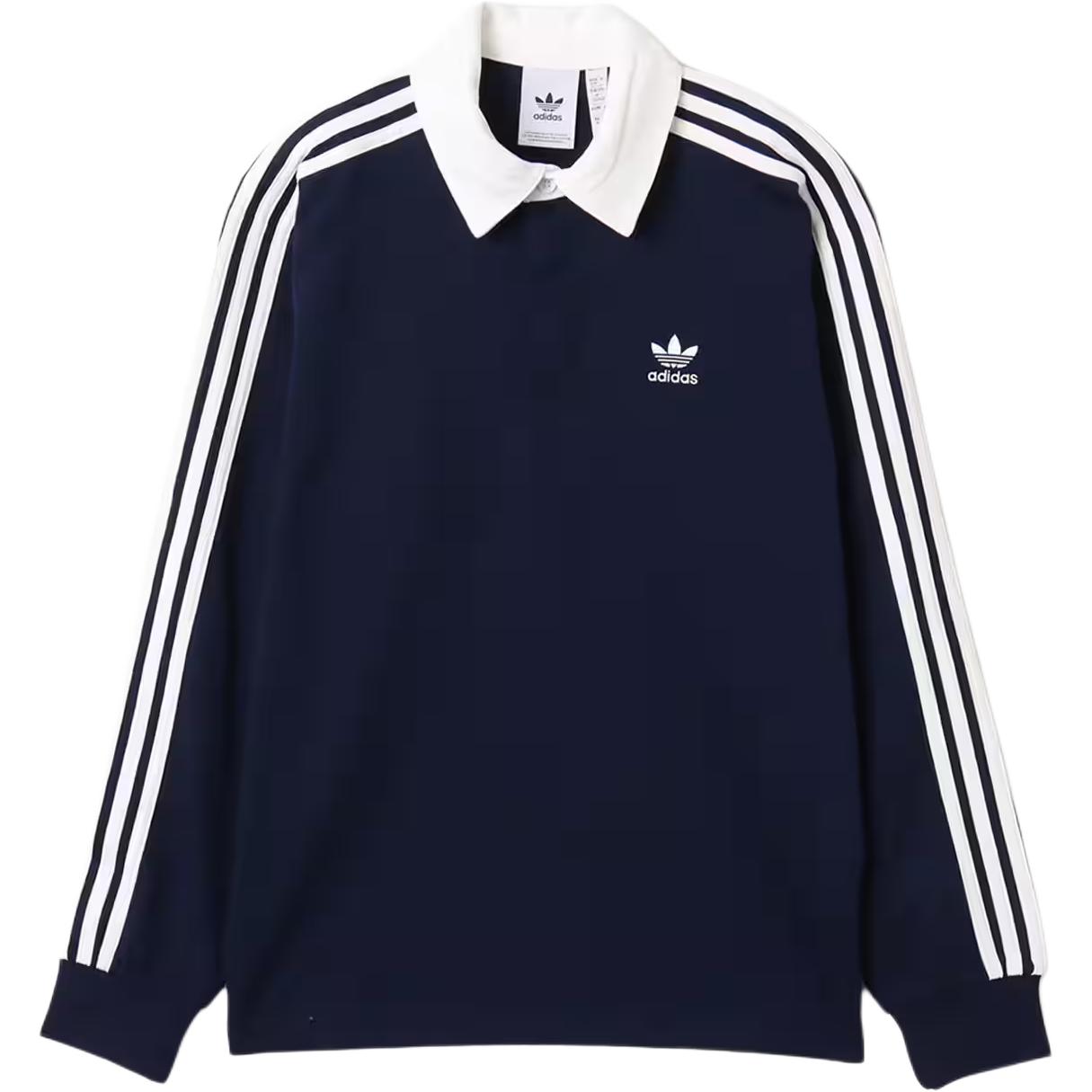 

Adicolor Rugby SS25 поло для мужчин Adidas Originals, индиго/белый