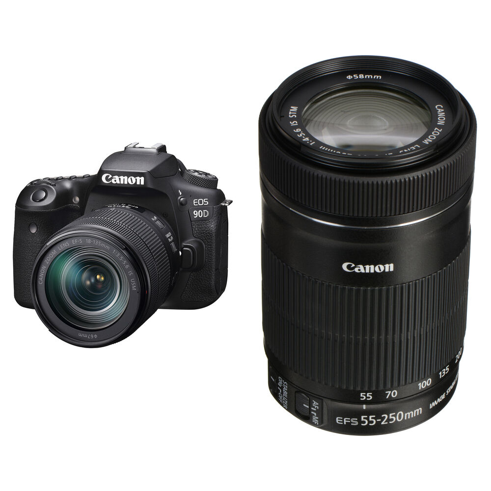 

Зеркальная камера Canon EOS 90D DSLR Camera with 18-135mm and 55-250mm Lenses Kit
