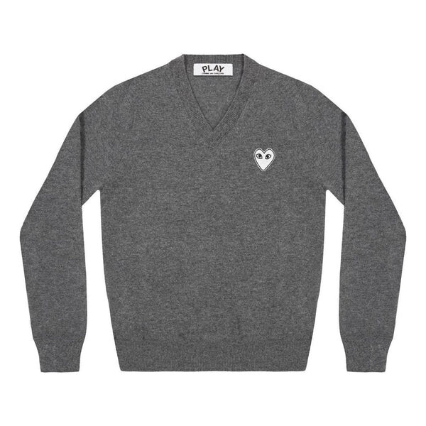 

Свитер v-neck pullover white emblem 'grey' Comme Des Garcons Play, серый