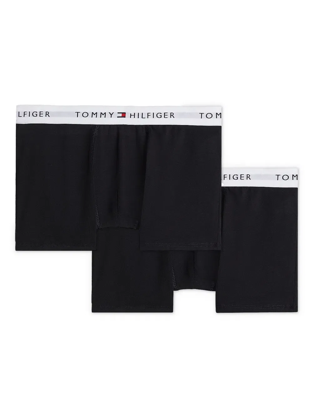 Боксеры с логотипом на поясе (комплект из двух штук) Tommy Hilfiger Junior, черный