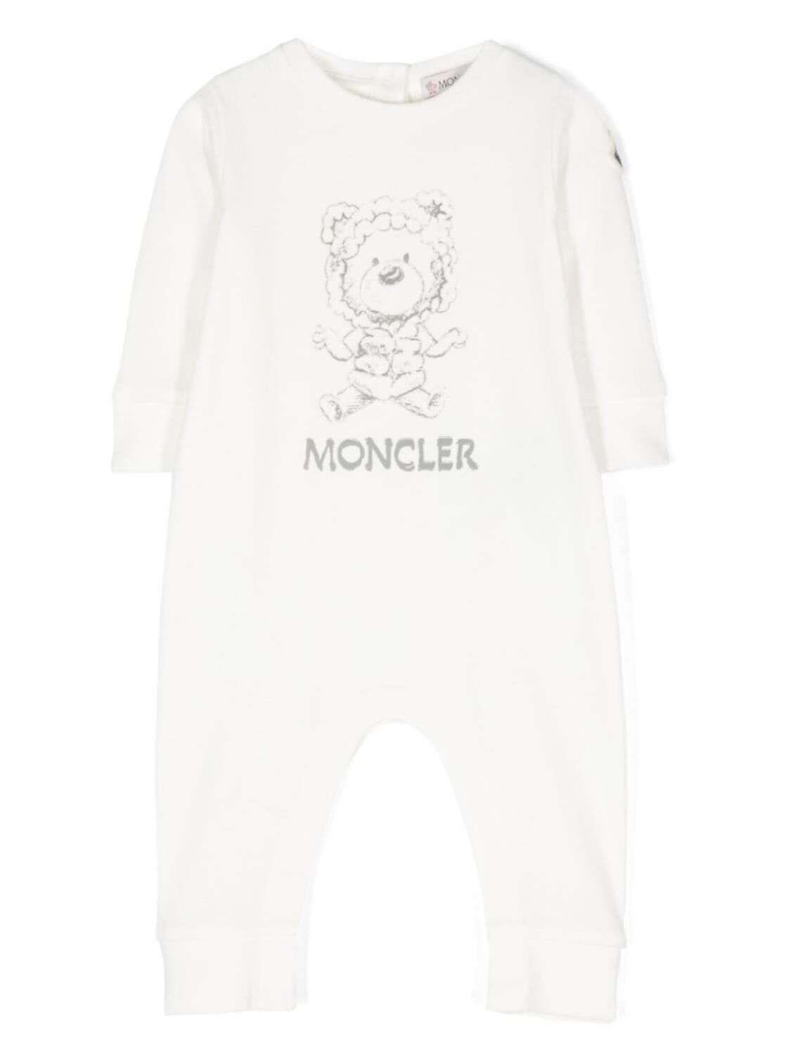 

Moncler Enfant хлопковый комбинезон с логотипом, белый