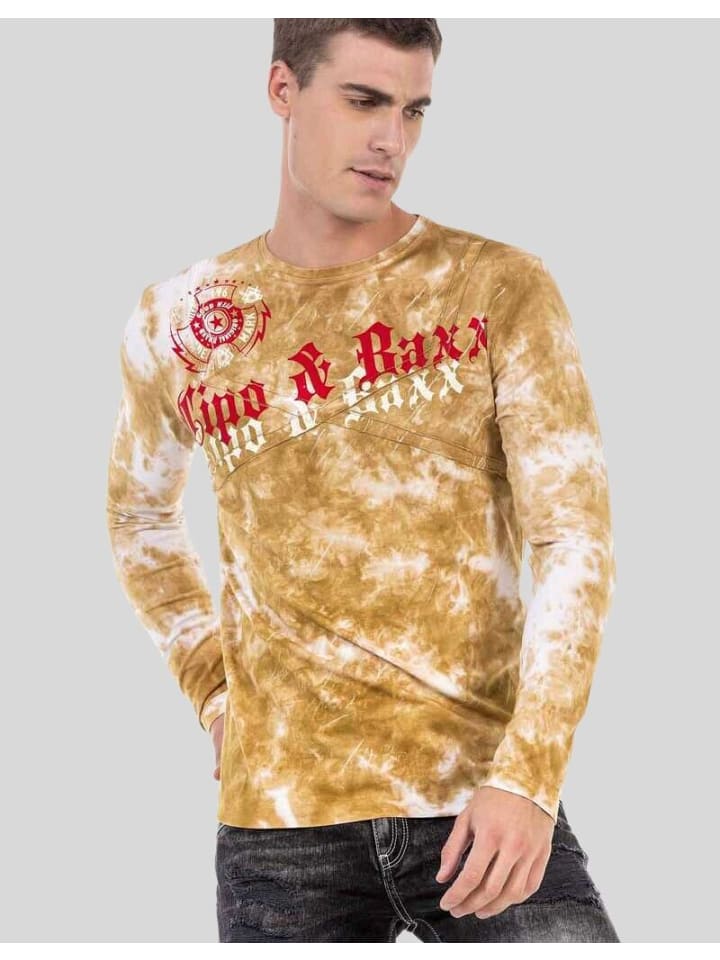 

Функциональный лонгслив Cipo & Baxx, цвет mustard