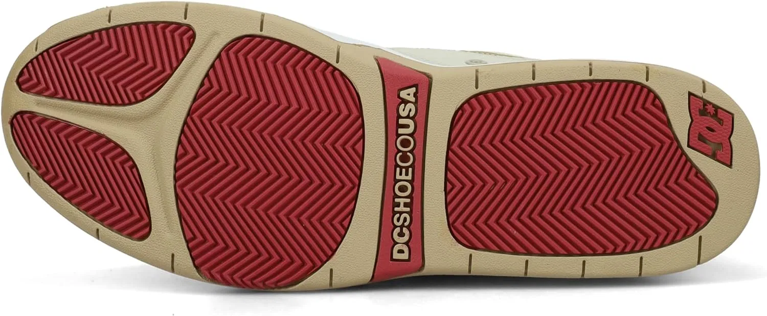 Кроссовки для скейтбординга DC Mens Ascend, Taupe/Lt Grey/Red — фото 4