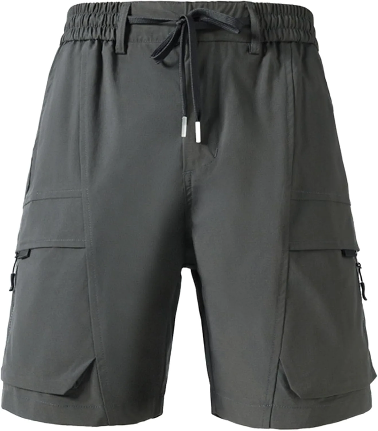 Mens Casual Shorts Lightweight Breathable Loose Fit with Drawstring Pockets for Summer Outdoor Walking Travel Generic, серый — фото 2