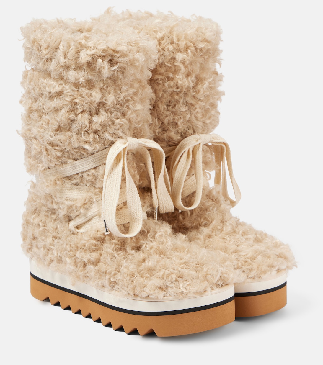 Зимние сапоги Elyse из искусственного меха Stella McCartney, кремовый